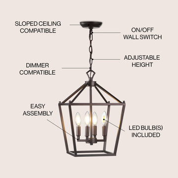 Pagoda Lantern Metal LED Pendant